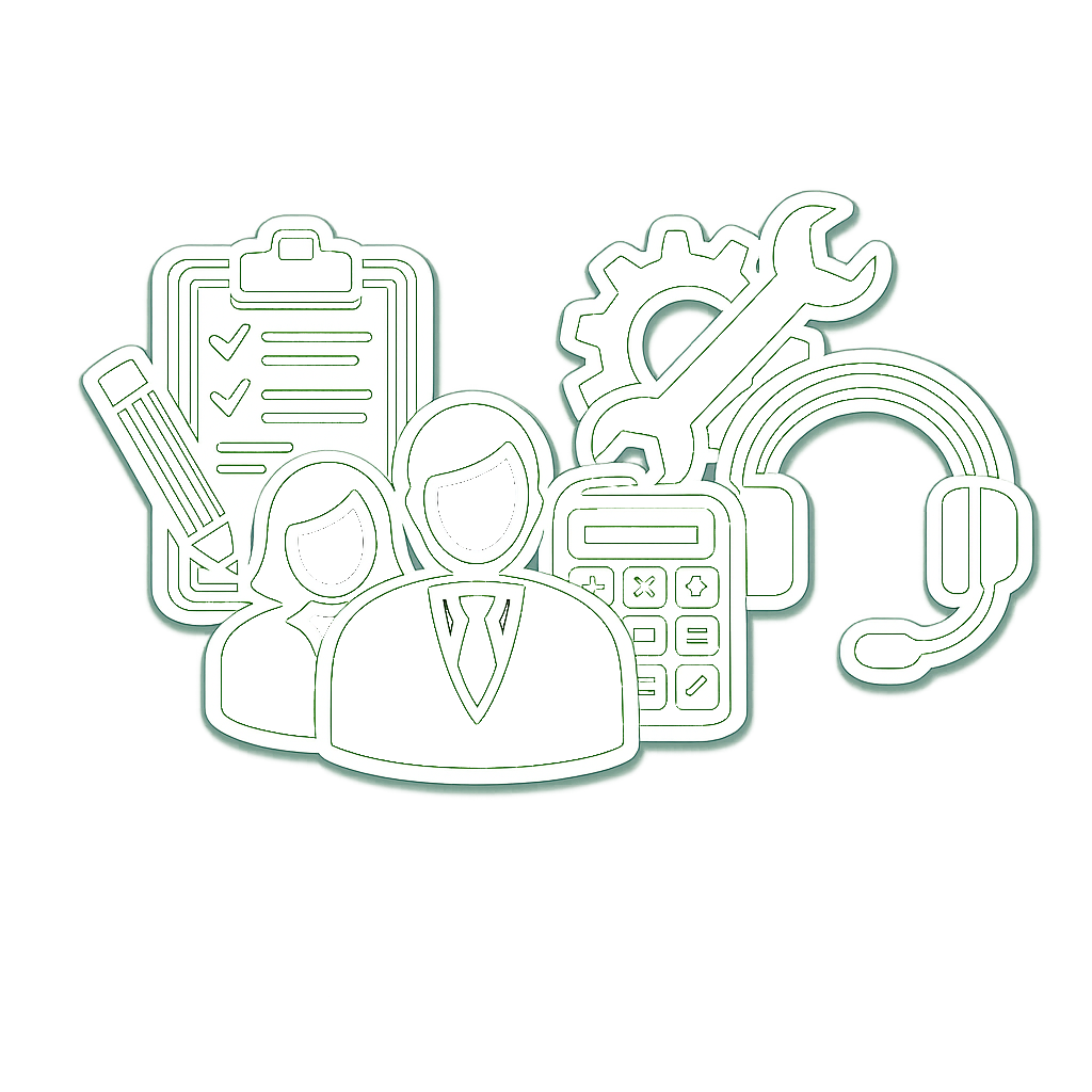 Administrative support in green and white (1)